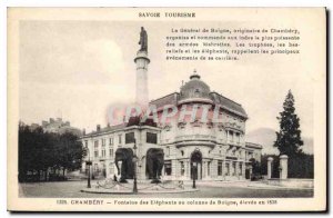 Old Postcard Chambery Elephants Fountain or column Boigne