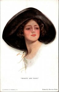 Harrison Fisher BEAUTY AND VALUE Postcard