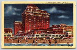 1950s Haddon Hall Atlantic City New Jersey Resorts Hotel & Beach Posted Postcard