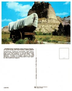 Conestoga Wagon and Eagle Rock at Scotts Bluff National Monument 7950