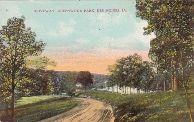 Iowa Des Moines Driveway In Greenwood Park 1909