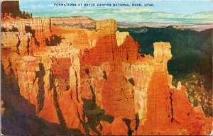 Formations Bryce Canyon National Park Utah UT Salt Lake City Railroad Postcard 