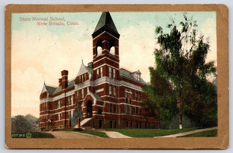 State Normal School New Britain Connecticut Grounds & Building Posted Postcard