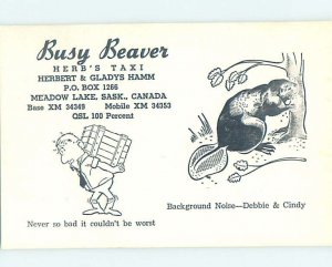 Pre-1980 RADIO CARD - CB HAM OR QSL Meadow Lake Saskatchewan SK AH2027