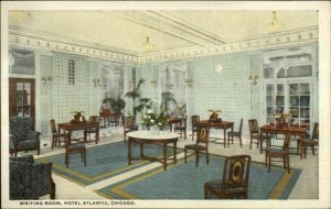 Chicago IL Writing Room Hotel Atlantic c1920 Postcard