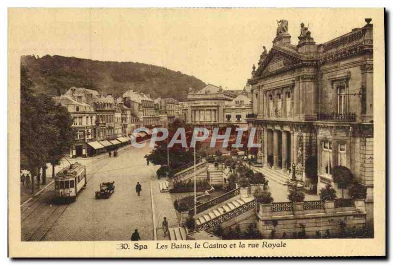 Old Postcard Spa Baths and Casino Royale Street Tram