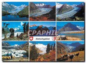 Postcard Modern Grosser Aletsch Wallis Schweiz