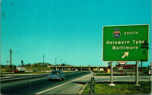 JFK Memorial Highway Entrance Rte 95 Wilmington DE UNP Chrome Postcard A9