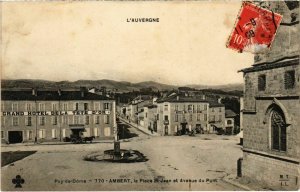 CPA PUY-de-DOME - AMBERT - La Place St-JEAN et Avenue du Pont (106403)