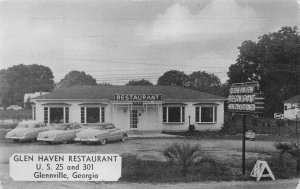 GLEN HAVEN RESTAURANT GENNVILLE GEORGIA US 25 & 301 DEXTER PRESS POSTCARD 1940s