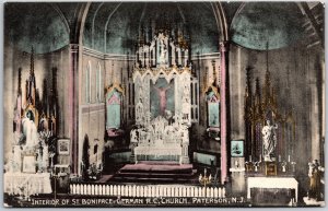1910's St. Bonifce German Roman Catholic Church Paterson NJ Posted Postcard