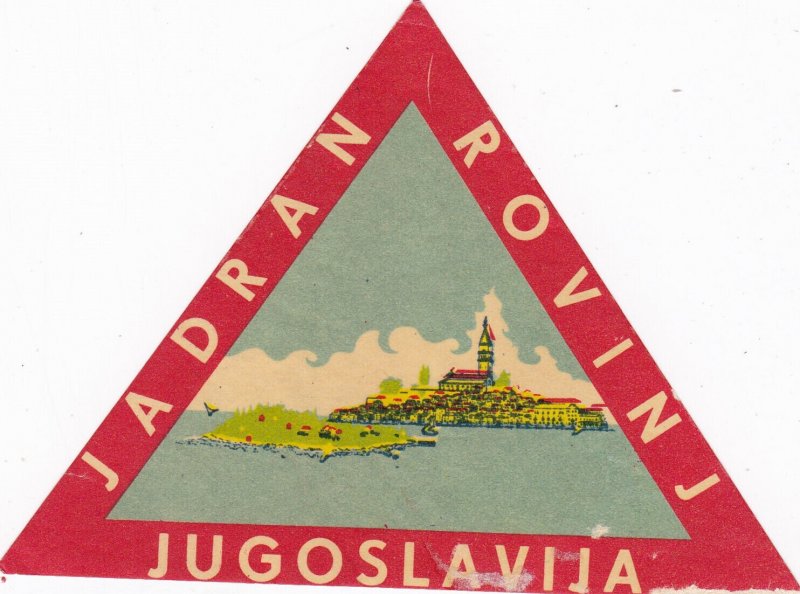 Yugoslavia Jadran Rovinj Vintage Luggage Label sk1956