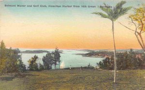Belmont Manor Golf Club 14th Green Hamilton Harbor Bermuda handcolored postcard