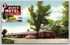 Wentzville Missouri~7 Acres Motel @ Duncan Hines~Vintage Linen Postcard