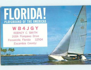 Pre-1980 RADIO CARD - CB HAM OR QSL Pensacola Florida FL AH2176