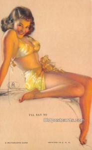 I'll Say So 1945 Mutoscope Artist Pin Up Girl, Non Postcard Backing Unused 