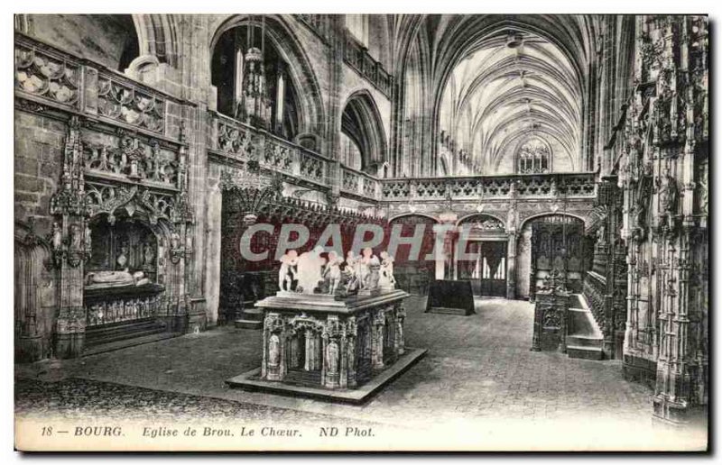 Old Postcard Bourg Brou Church Choir