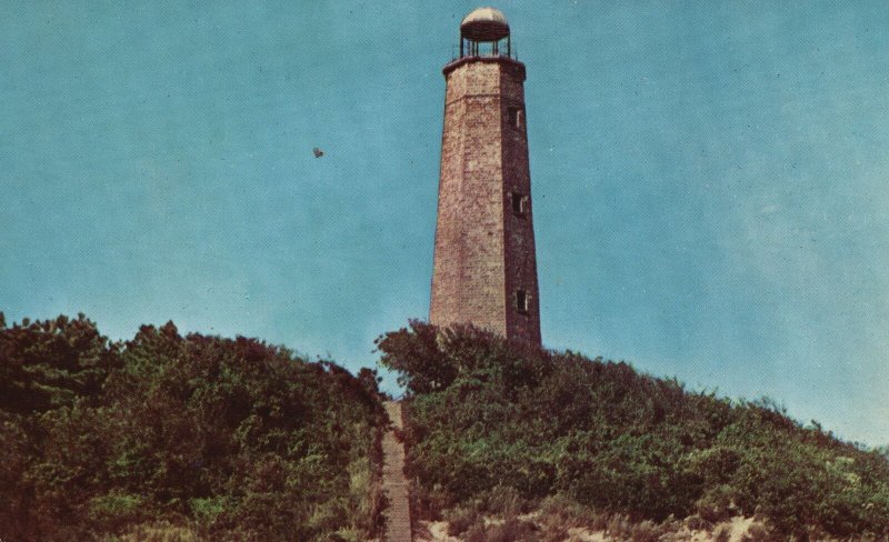 Vintage Postcard 1930's Old Cape Henry Lighthouse Fort Story Virginia Norfolk VA