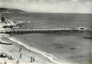 Bulgria Varna Villegiature Droujba la plage e le quai ship Postcard