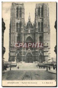 Old Postcard Brussels Eglise Ste Gudule