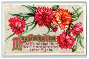 c.1910 Poem Chrysanthemums Art Nouveau Vintage Postcard P51