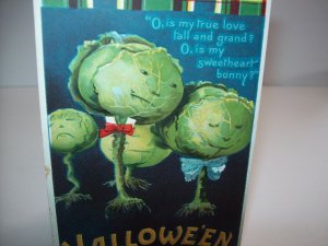 Vintage Halloween Postcard Ellen Clapsaddle Anthropomorphic Cabbage 978 Embossed