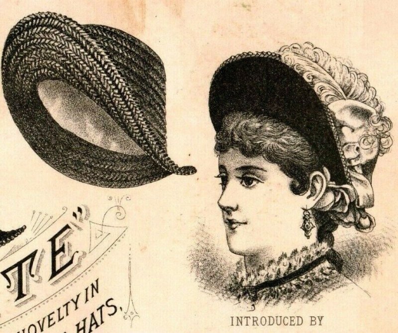 1880 Visite Street & Carriage Hats I.S. Custer & Son Lovely Lady 7G