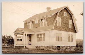 RPPC RI Beautiful Dutch Colonial Barn Style Home Cedar Stone Postcard J25