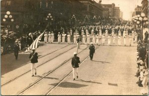 RPPC AYPE Maccabees Parade Downtown Seattle  WA UNP Postcard T14