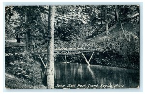 1908 John Ball Park Grand Rapids Michigan MI Posted Antique Postcard 