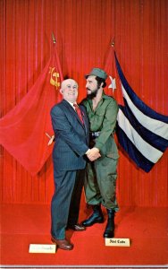 1960s Kruschev & Fidel Castro London Wax Museum St. Petersburg Florida Postcard
