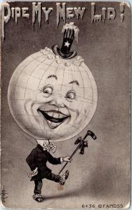 FANTASY Artist-signed  POLAR COMIC  Postcard  Pipe my NEW LID!  c1910s