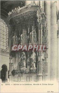 Old Postcard Sens Inferieur of the Cathedral Mausoleum Tristan Salazar
