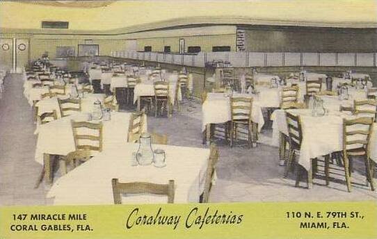 Florida Coral Gables Corlway Cafeterias