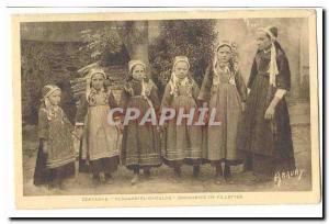 Plougastel Daoulas Old Postcard skewer girls