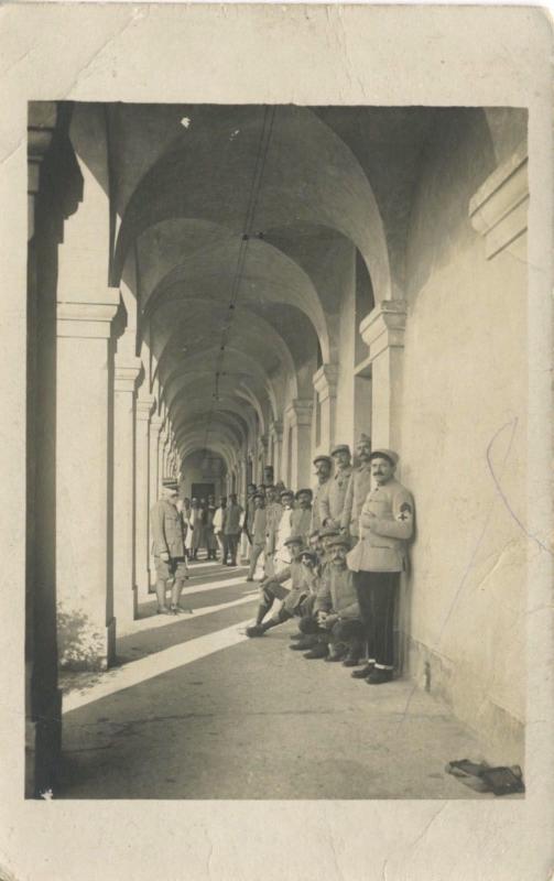 Portrait Of Soldiers Military Cadets Unknown Location Real Photo Postcard D8