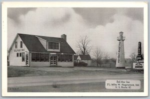 Hagerstown Maryland 1950s Postcard Del-Mar Inn Cabins Motel