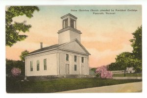 VT - Plymouth. Union Christian Church Attended by President Coolidge