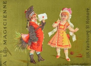 1870's-80's A La Magicoemme G. Laurent, Paris English Spoken Victorian Card F85