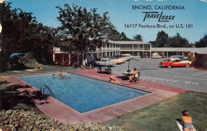 Encino California Travelodge Swimming Pool Vintage Postcard AA30269