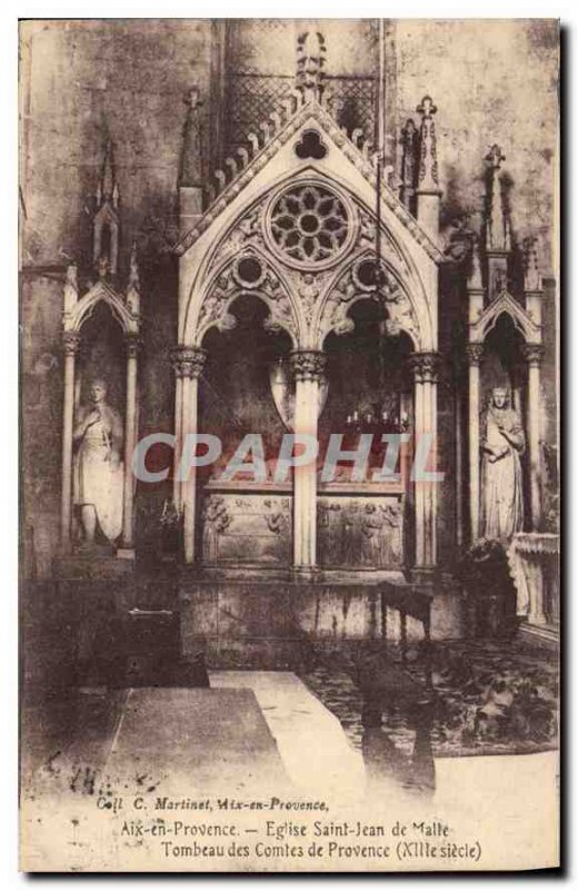 Old Postcard Aix en Provence Eglise Saint Jean de Malte Tomb of the thirteent...