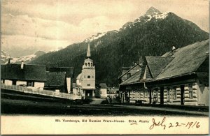 Mount Verstovaya Old Russian Warehouse Sitka Alaska AK 1916 DB Postcard C9