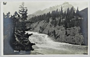 View of Bow Falls Rapids Tumbling Down - Banff, Canada - RPPC Vintage Postcard