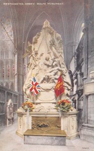 L367 England Westminster Abbey interior Wolfe Monument flags vintage postcard