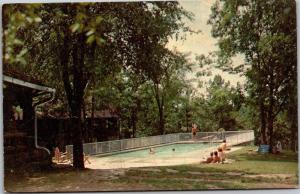 Swimming Pool at Mather Lodge, Petit Jean State Park Arkansas Vtg Postcard I19