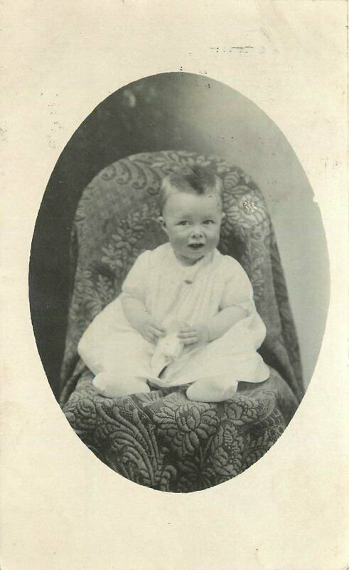 Boy in Chair Krupp Grant Washington 1914 RPPC Photo Postcard frame like 10671