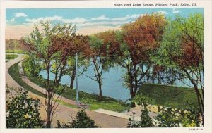 Road And Lake Scene Pilcher Park Joliet Illinois