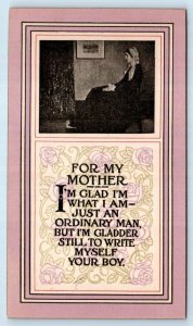 Arts & Crafts FOR MY MOTHER Poem 1912 ~ A.M. Davis Postcard