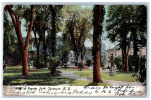 1906 View of Fayette Park Syracuse New York NY Antique Posted Postcard