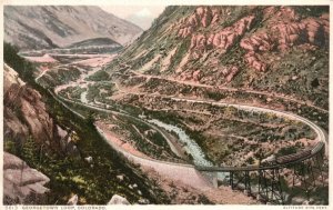 Colorado Springs CO, Georgetown Loop, Rocky Mountains Clips, Vintage Postcard